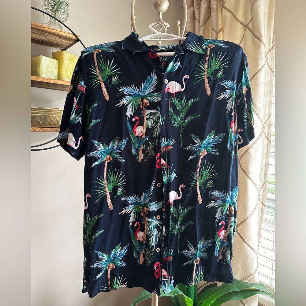 Mens Tropical Button Down